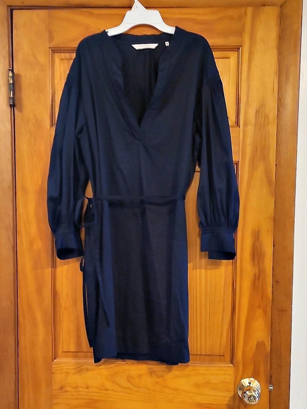 Rebecca Taylor Long Sleeve Wrap Dress in Blue XL Like New